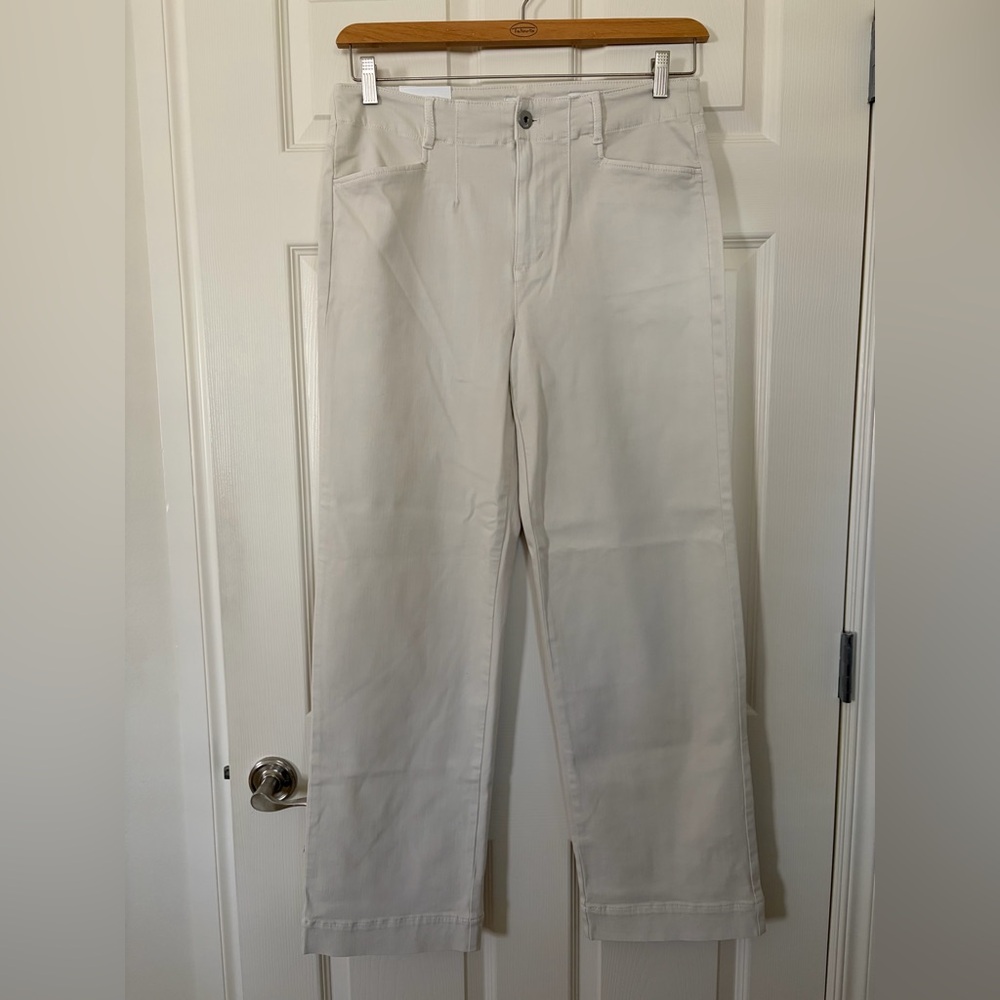J. Jill High Rise Wide Leg Jeans in Off-White